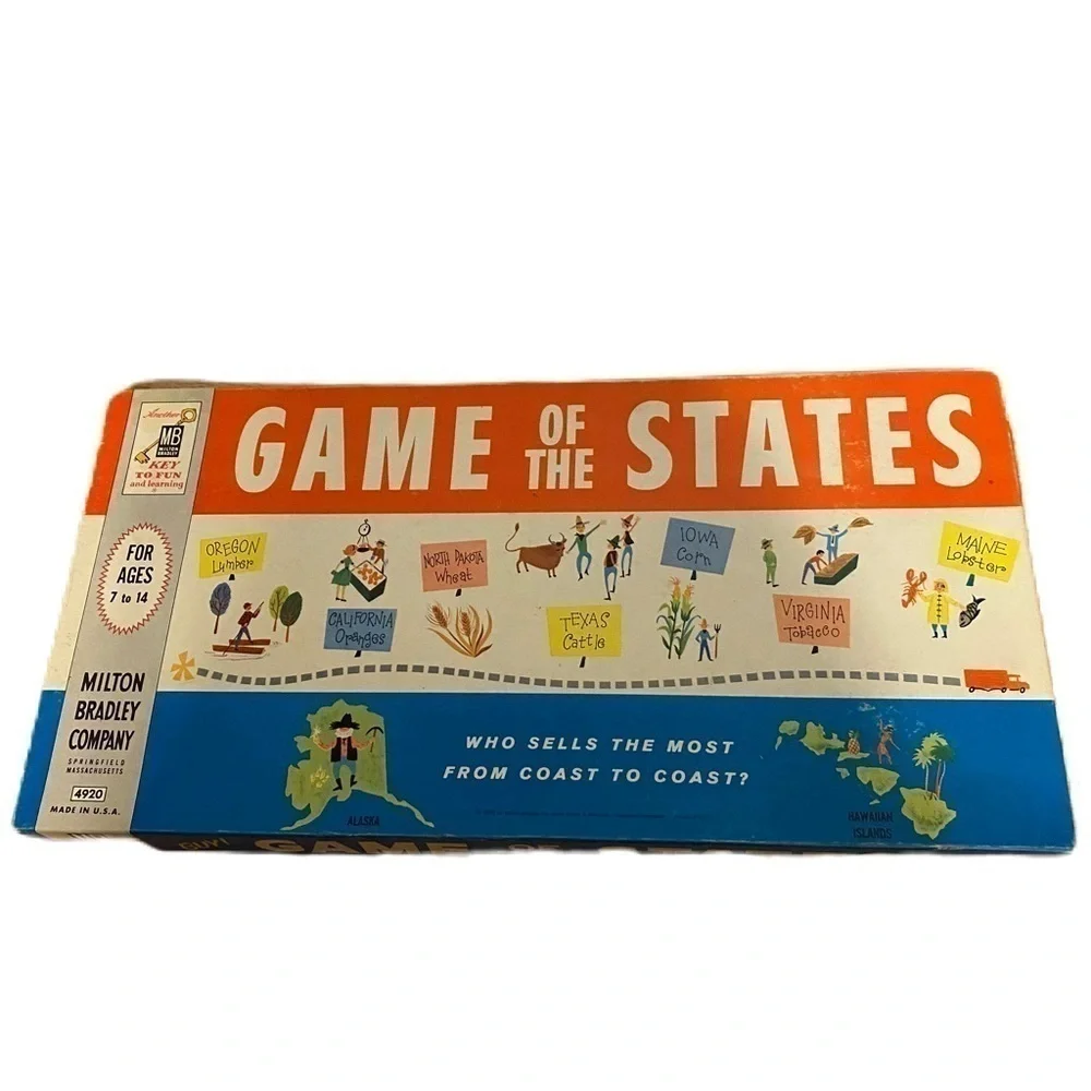 Vintage Game of the States Milton Bradley Educational Learning Board Game 1960